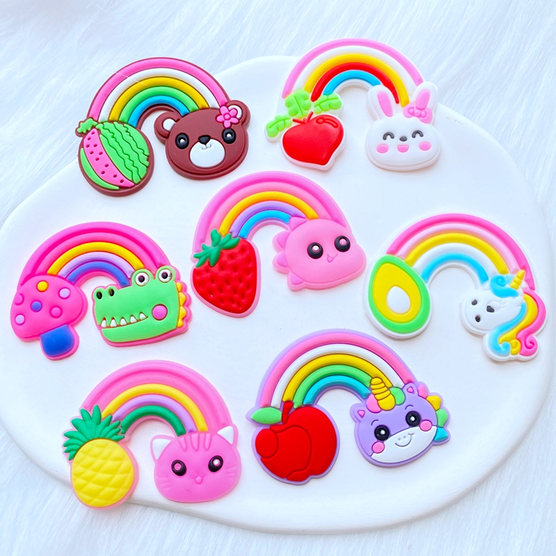 Embellishment Glue Craft - 10Pcs 새로운 귀여운 과일 동물 무지개