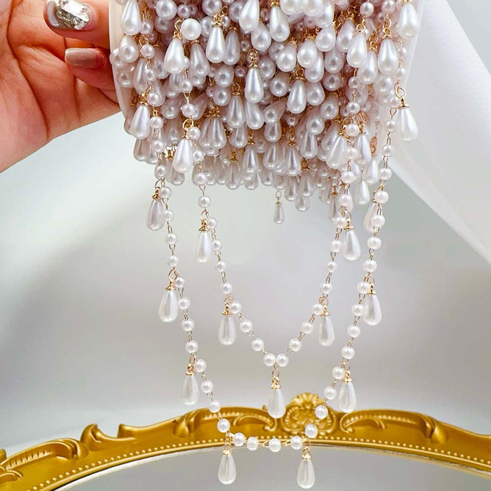 Pearl Trim Chain - 0.5M 1M 모조 진주 물방울 매력