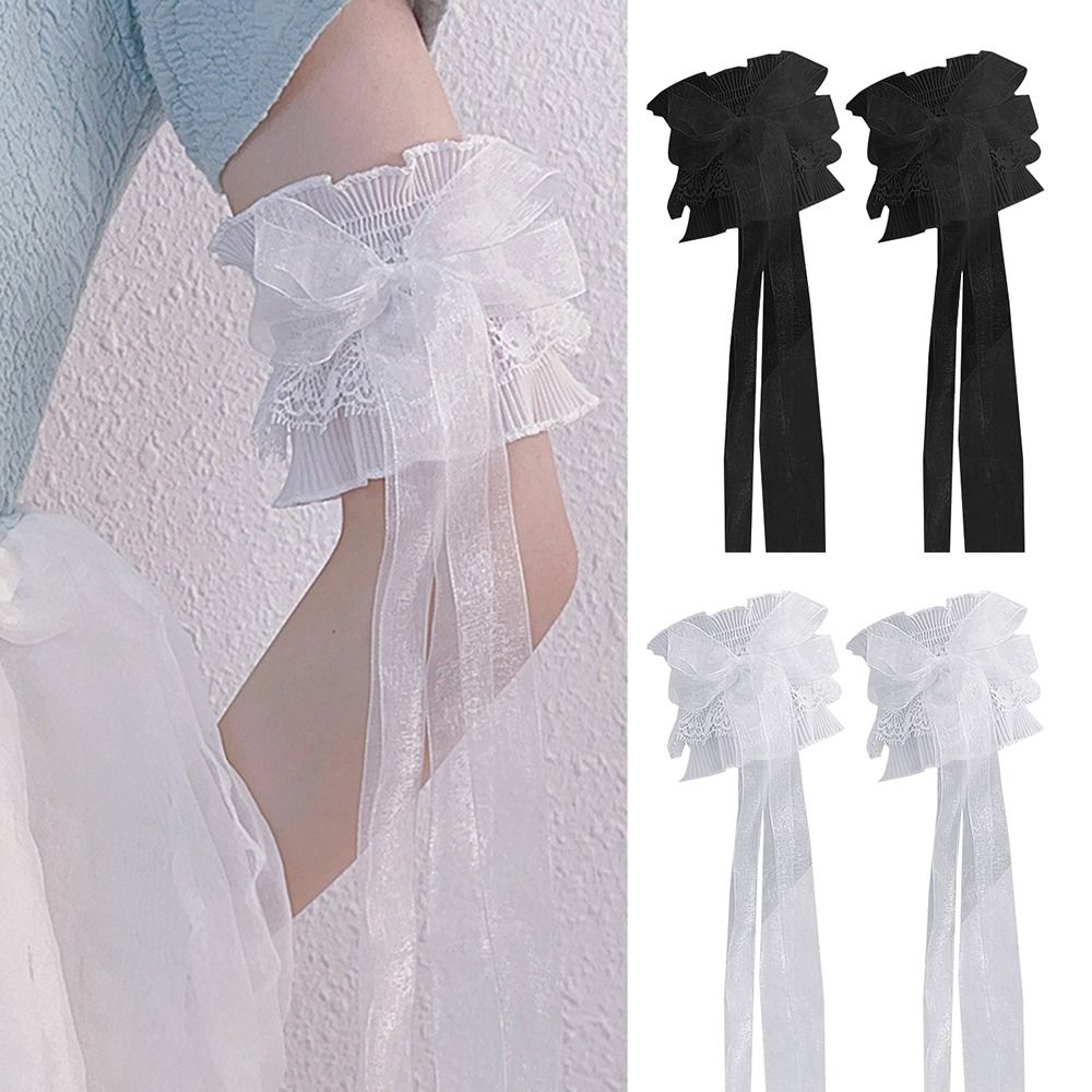 Elastic Lace Trim - 팔 워머 나비매듭 팔 슬리브, 탄성