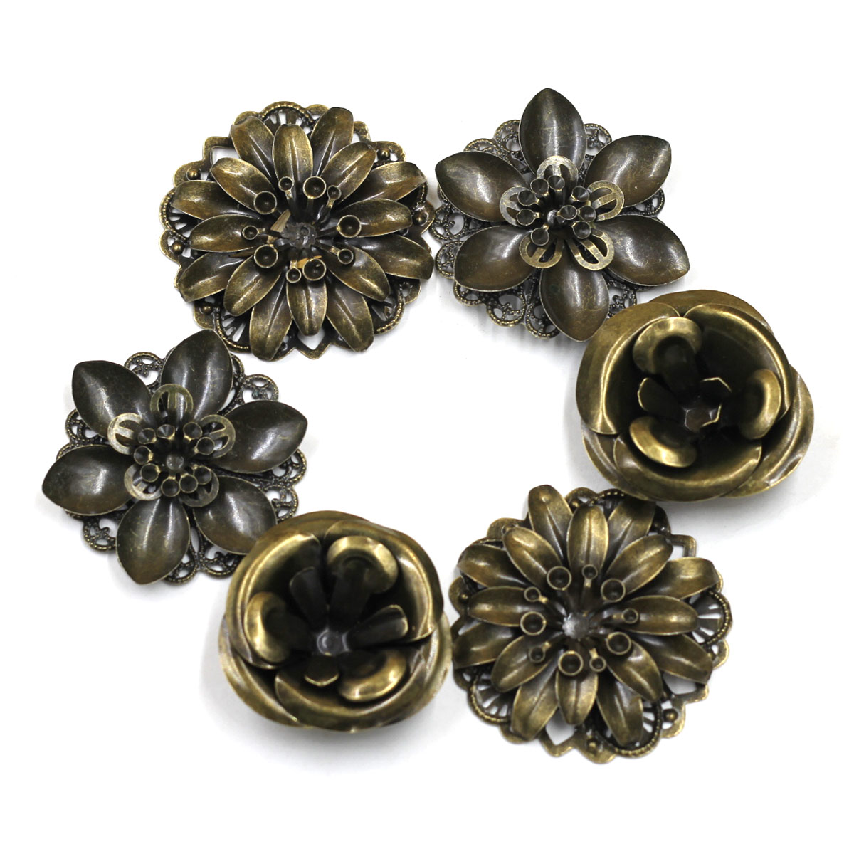 Embellishment Crafts - 6Pcs Embellishments 조합 꽃 패턴 선조