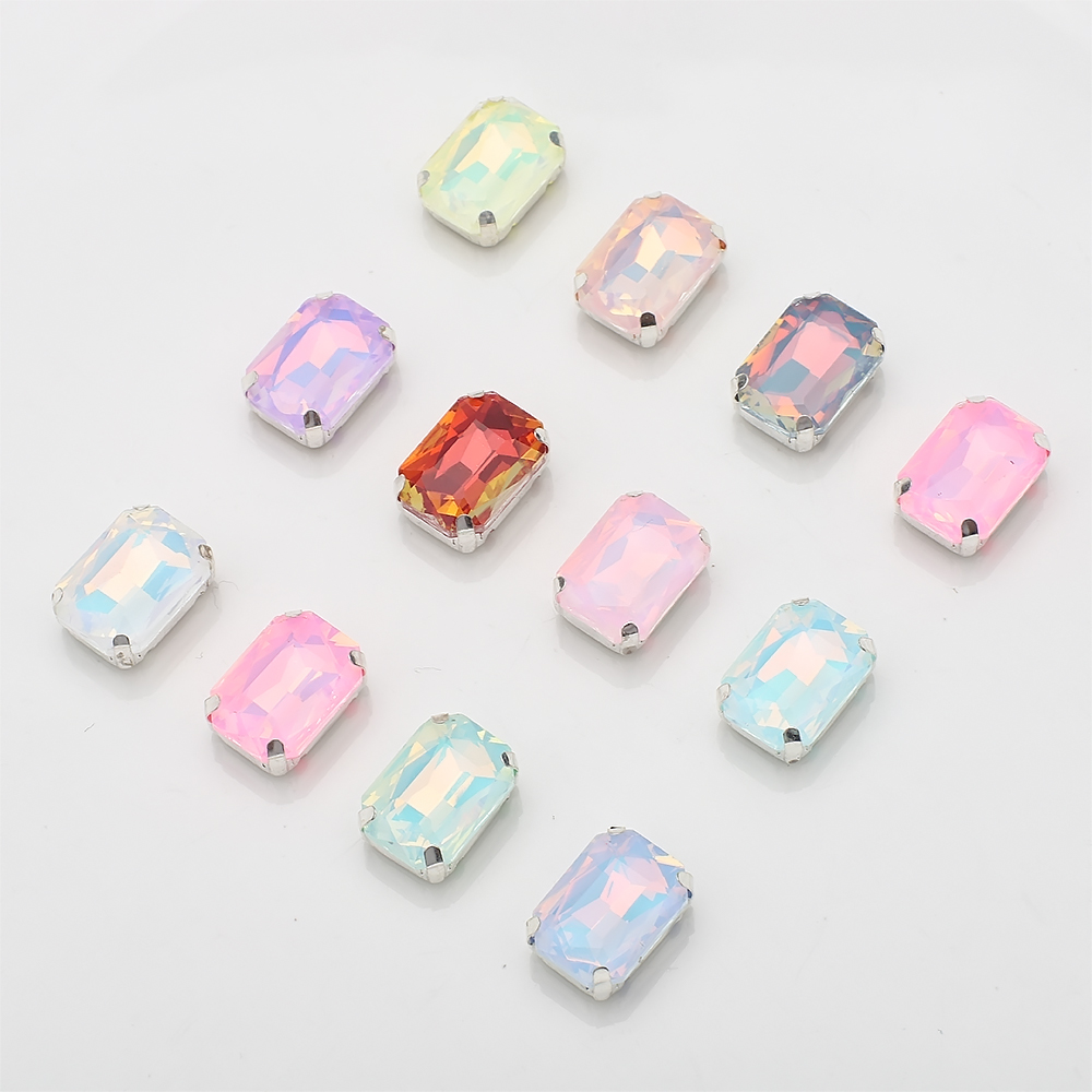 10개 10x14mm 라인스톤 직사각형 슬리버 클로 세 - Sew On Rhinestone 리뷰 및 가격