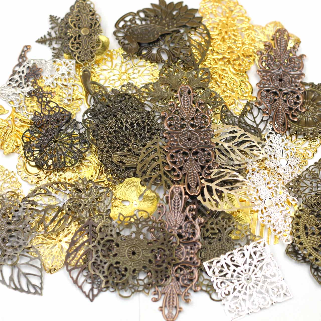 장식 커넥터 무작위 혼합 삼각형 꽃 패턴 선조 랩 합금 - Embellishment Crafts 리뷰 및 가격