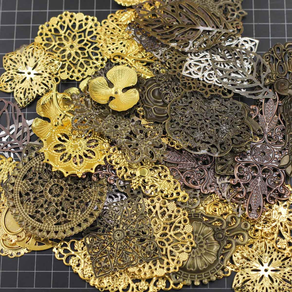 장식 커넥터 무작위 혼합 삼각형 꽃 패턴 선조 랩 합금 - Embellishment Crafts 리뷰 및 가격