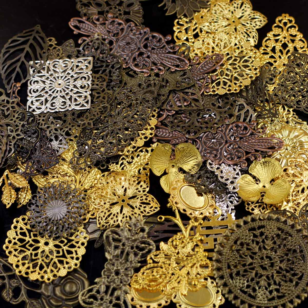 장식 커넥터 무작위 혼합 삼각형 꽃 패턴 선조 랩 합금 - Embellishment Crafts 리뷰 및 가격