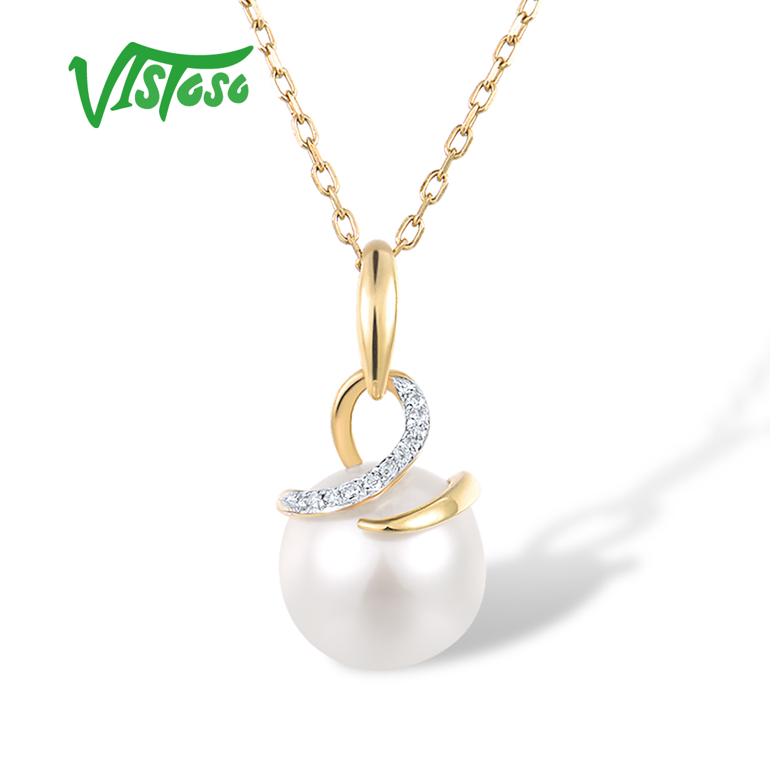 VISTOSO 여성을위한 정품 9K 375 옐로우 골드 - Pearl Trim Chain 리뷰 및 가격