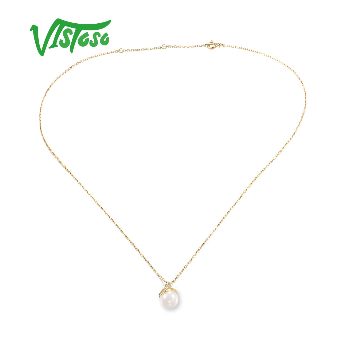 VISTOSO 여성을위한 정품 9K 375 옐로우 골드 - Pearl Trim Chain 리뷰 및 가격