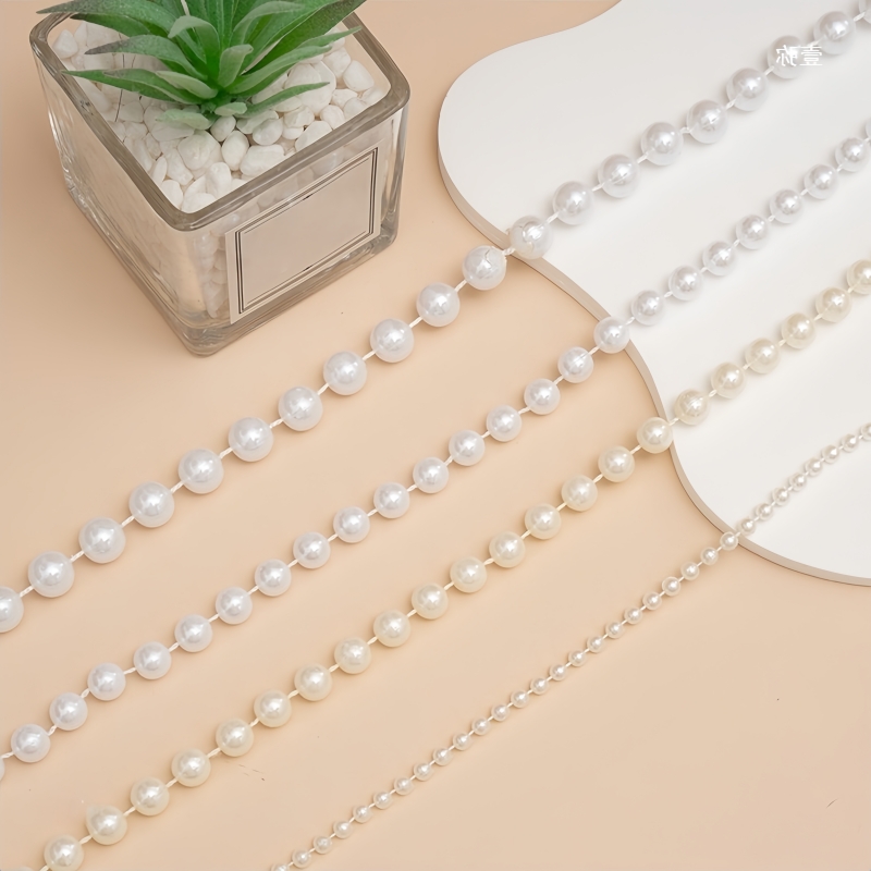 2/5m ABS 모조 진주 구슬 체인 라인 코드 스레드 - Pearl Trim Chain 리뷰 및 가격