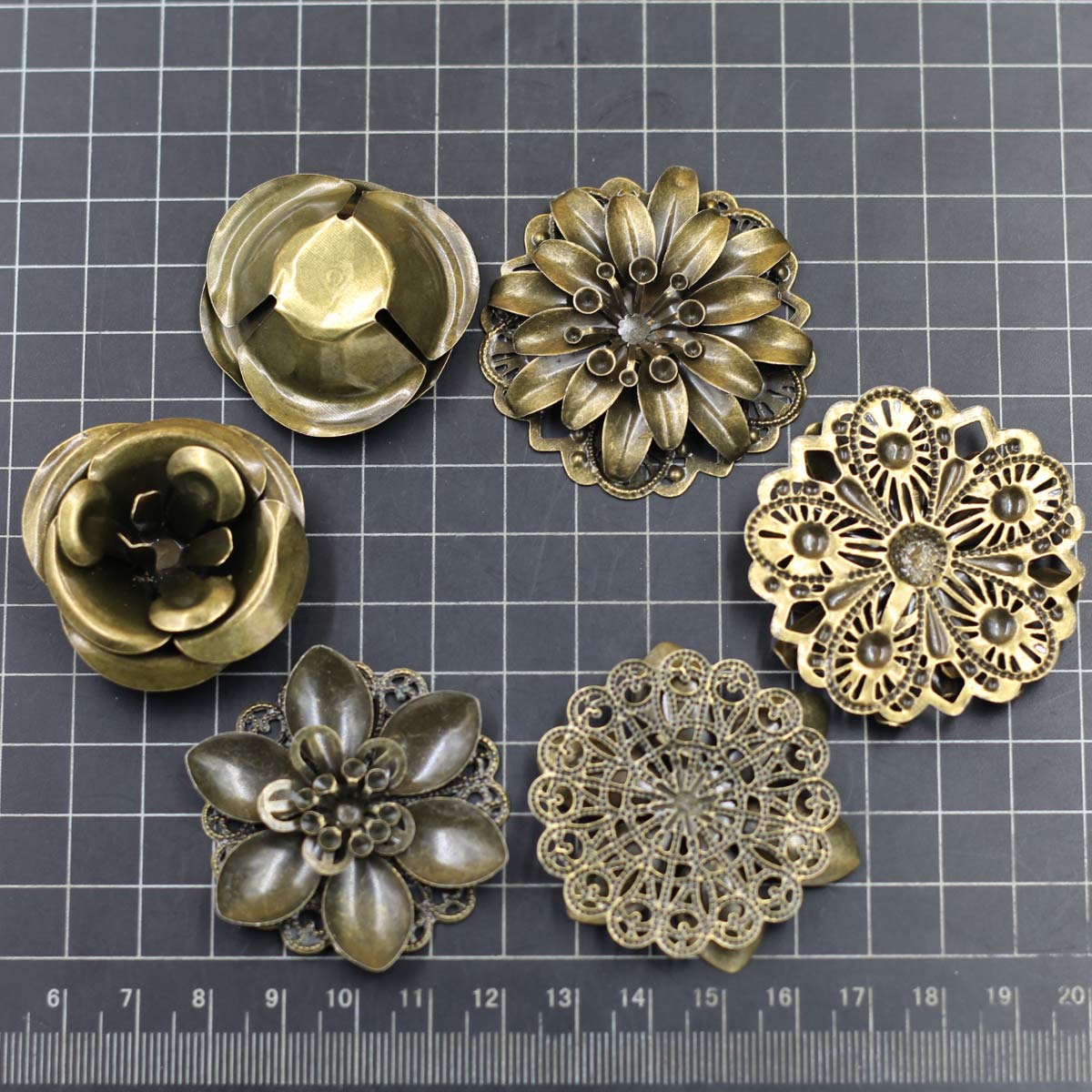 6Pcs Embellishments 조합 꽃 패턴 선조 - Embellishment Crafts 리뷰 및 가격