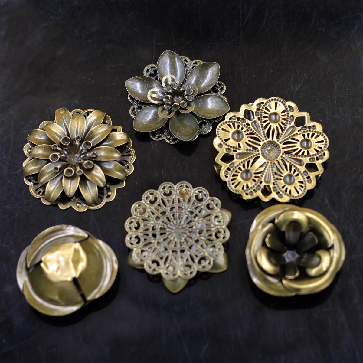 6Pcs Embellishments 조합 꽃 패턴 선조 - Embellishment Crafts 리뷰 및 가격