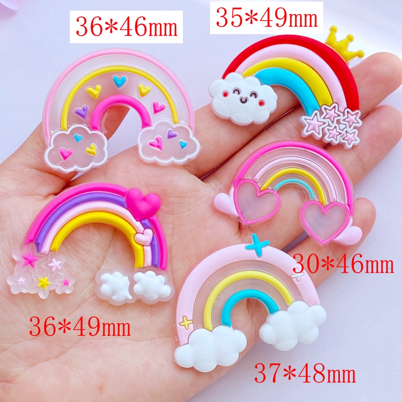 10pcs 새로운 귀여운 투명 만화 무지개 시리즈 PV - Embellishment Glue Craft 리뷰 및 가격