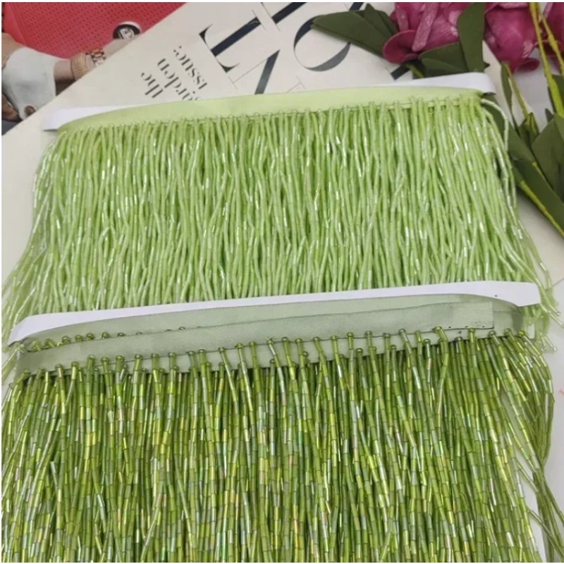 10CM 실버 레드 비즈 튜브 태슬 드레스 액세서리 레 - Tassel Fringe Trim 리뷰 및 가격