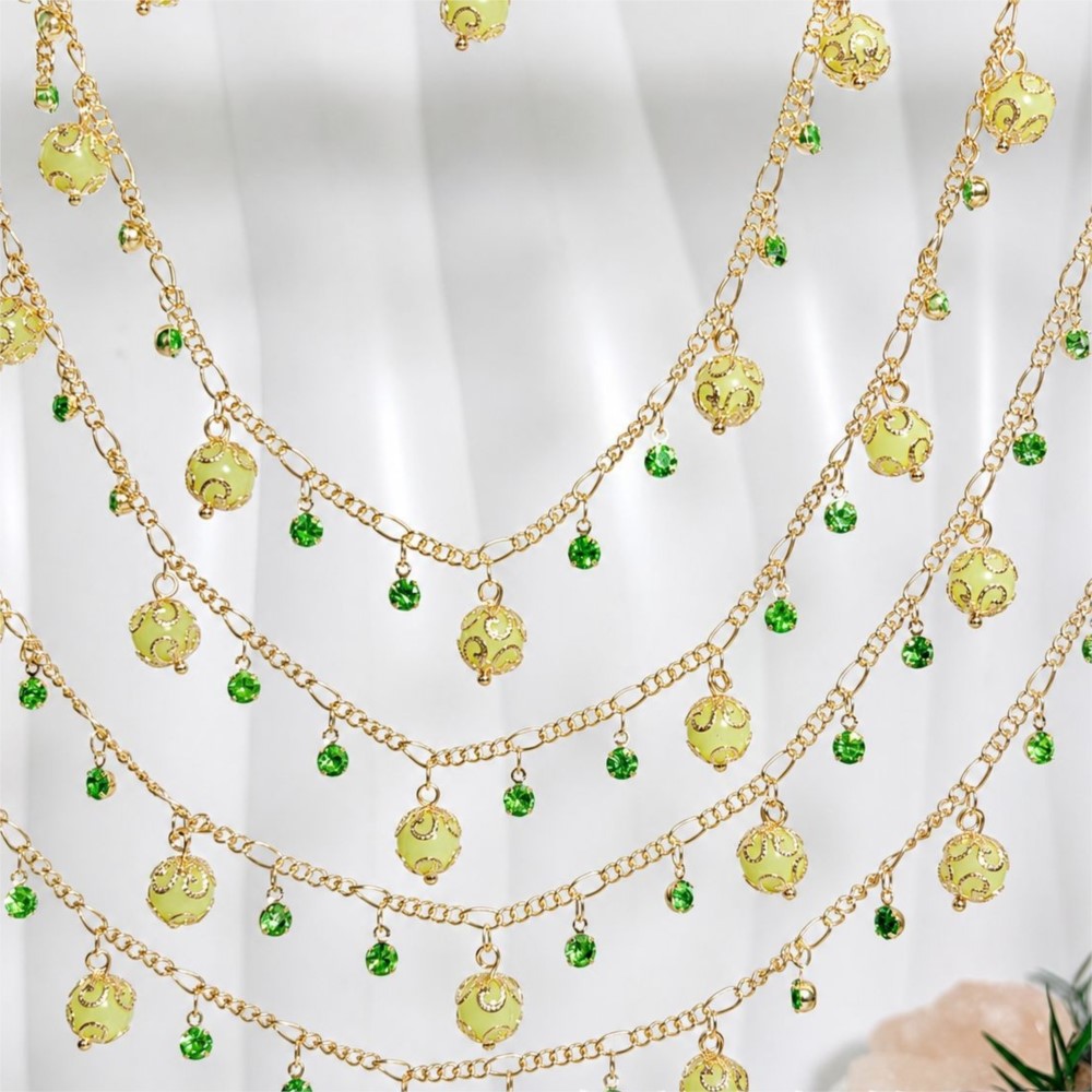 0.5미터/1미터 유리 비즈 라인스톤 댕글 참 장식 황 - Pearl Trim Chain 리뷰 및 가격