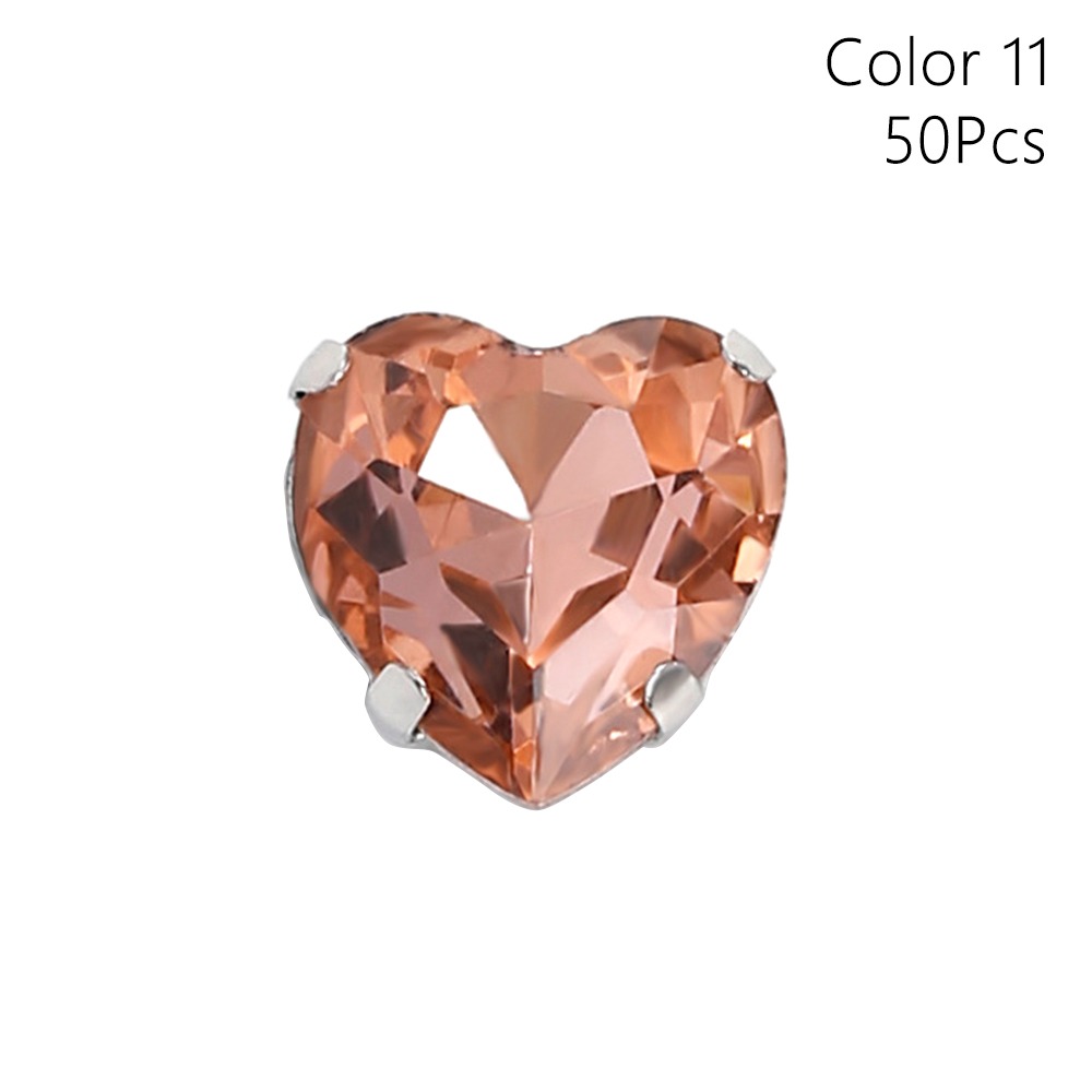 50개/팩 하트 모양 글리터 바느질용 라인스톤 8mm  - Sew On Rhinestone 리뷰 및 가격